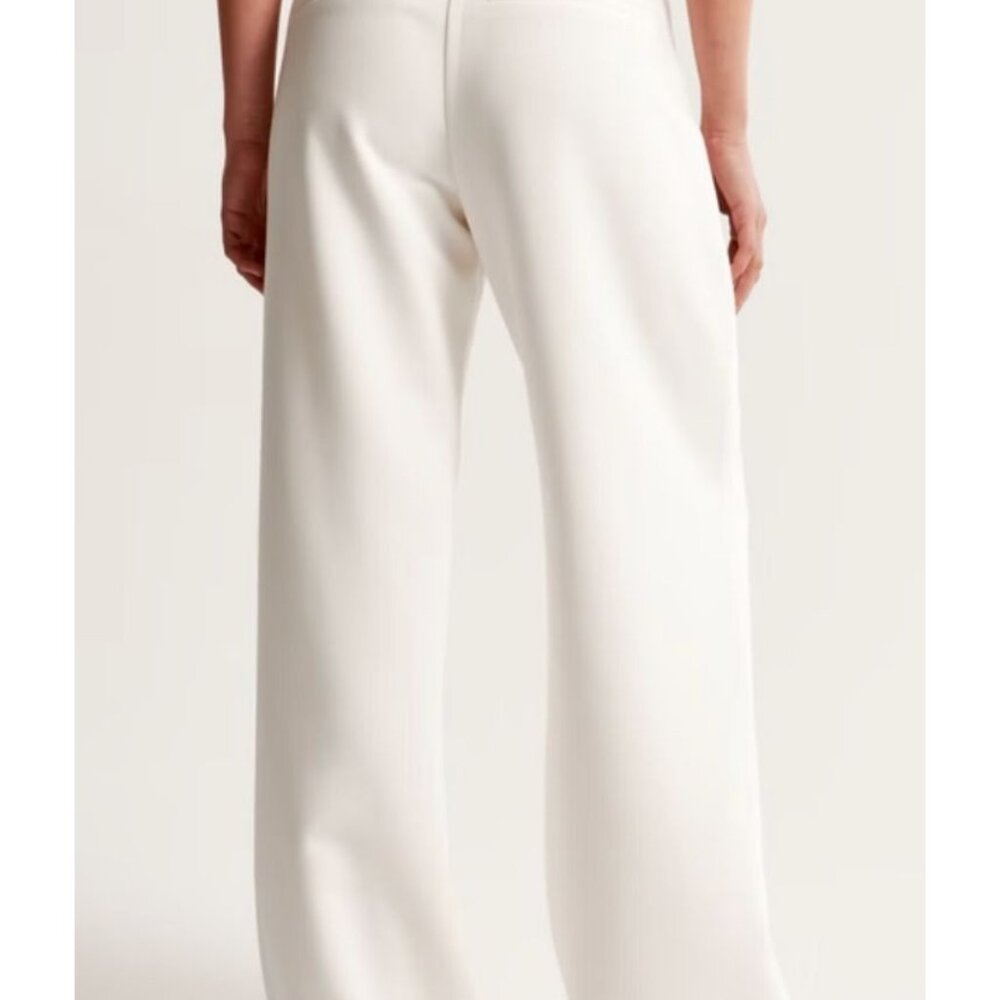 Abercrombie & Fitch A&F Sloane Low Rise Tailored Wide Leg Pant Cream-sz 31 - Picture 3 of 12